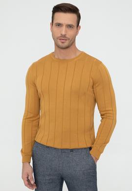 Hardal Slim Fit Bisiklet Yaka Triko Kazak
