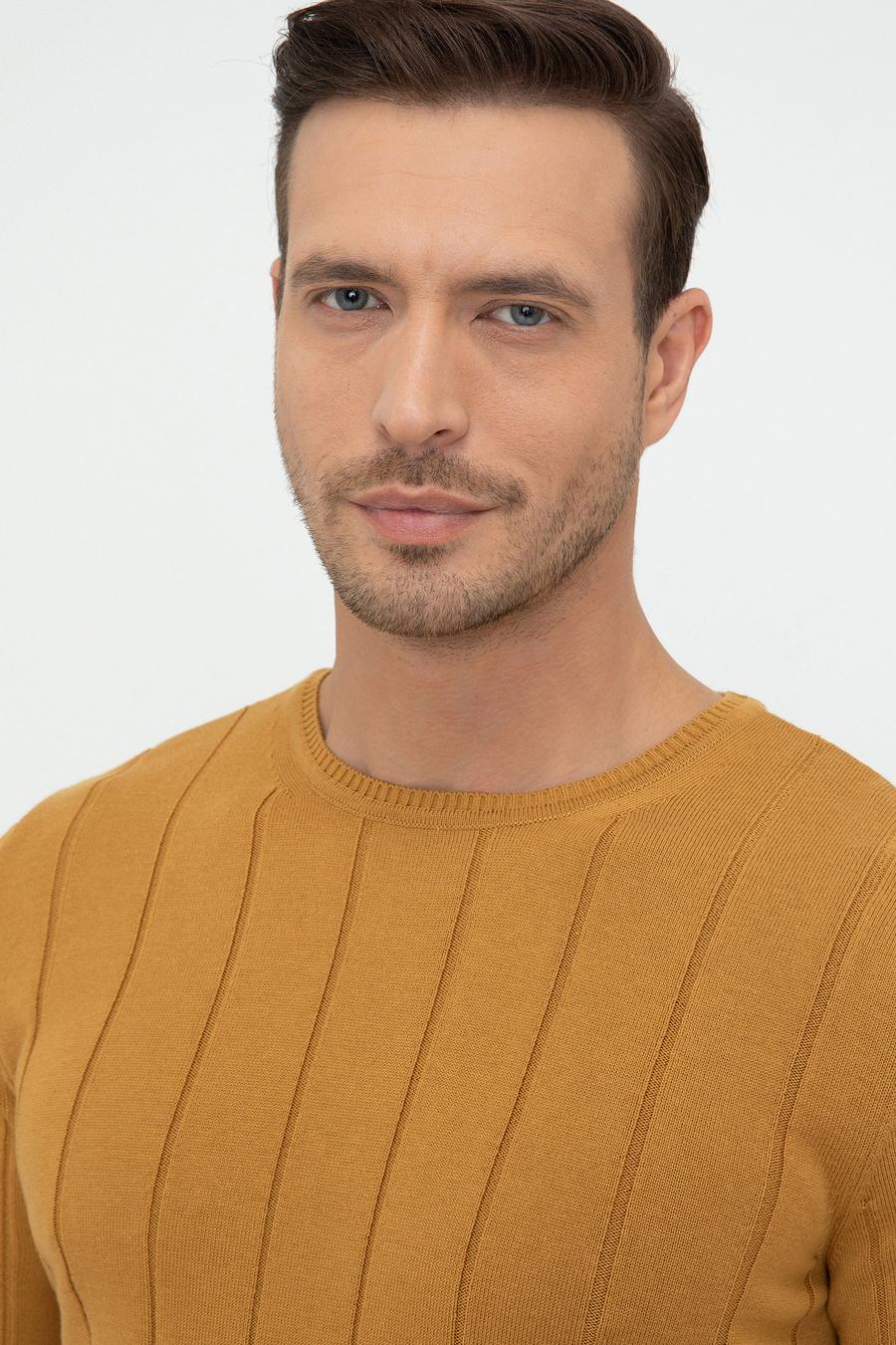 Hardal Slim Fit Bisiklet Yaka Triko Kazak - 50240208073