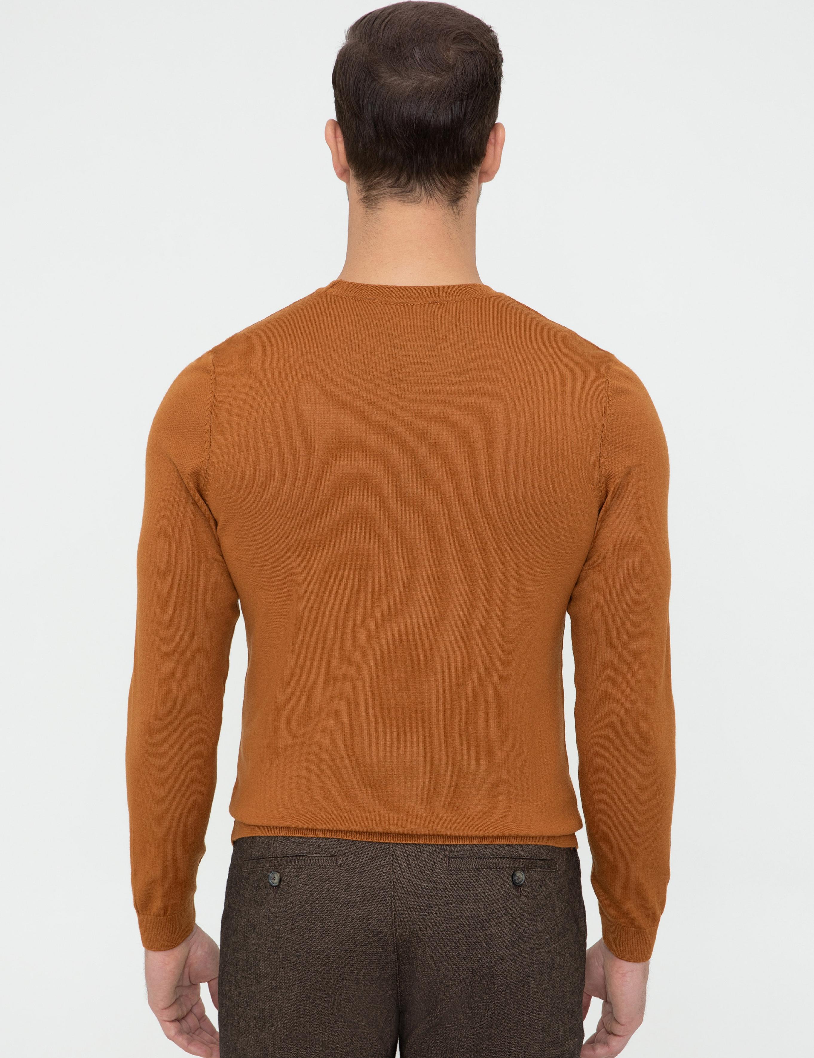Taba Slim Fit Bisiklet Yaka Triko Kazak - 50241722033