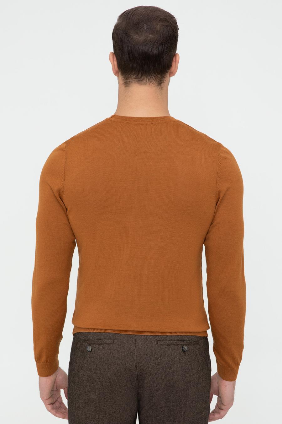 Taba Slim Fit Bisiklet Yaka Triko Kazak - 50241722033