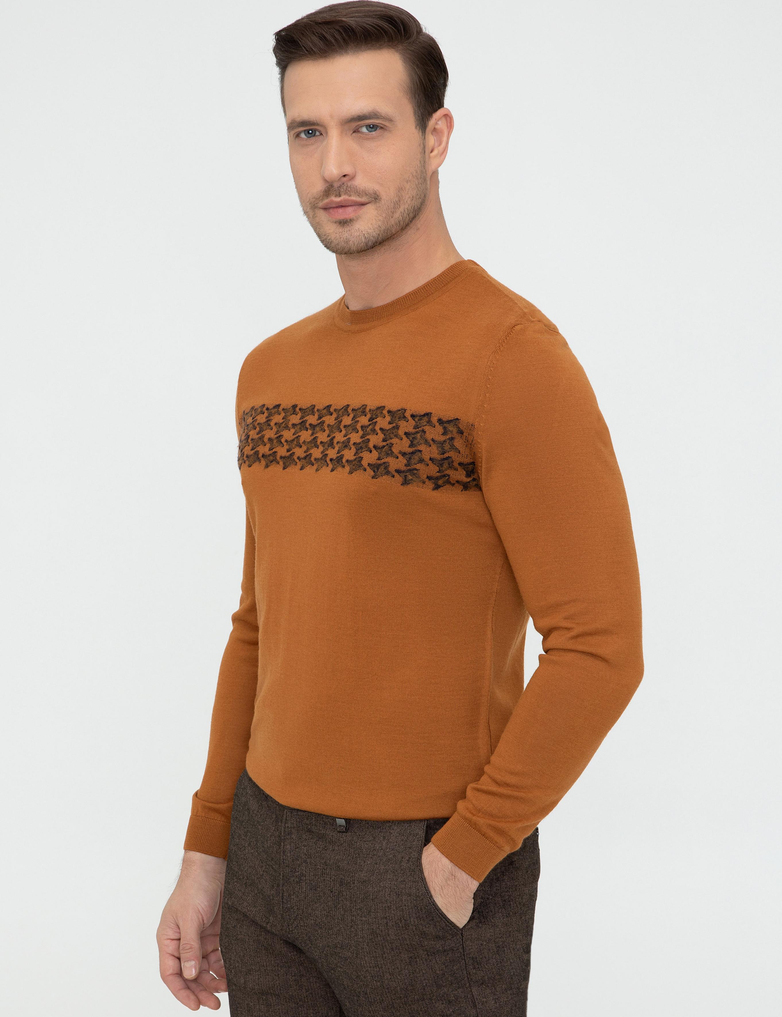 Taba Slim Fit Bisiklet Yaka Triko Kazak - 50241722033