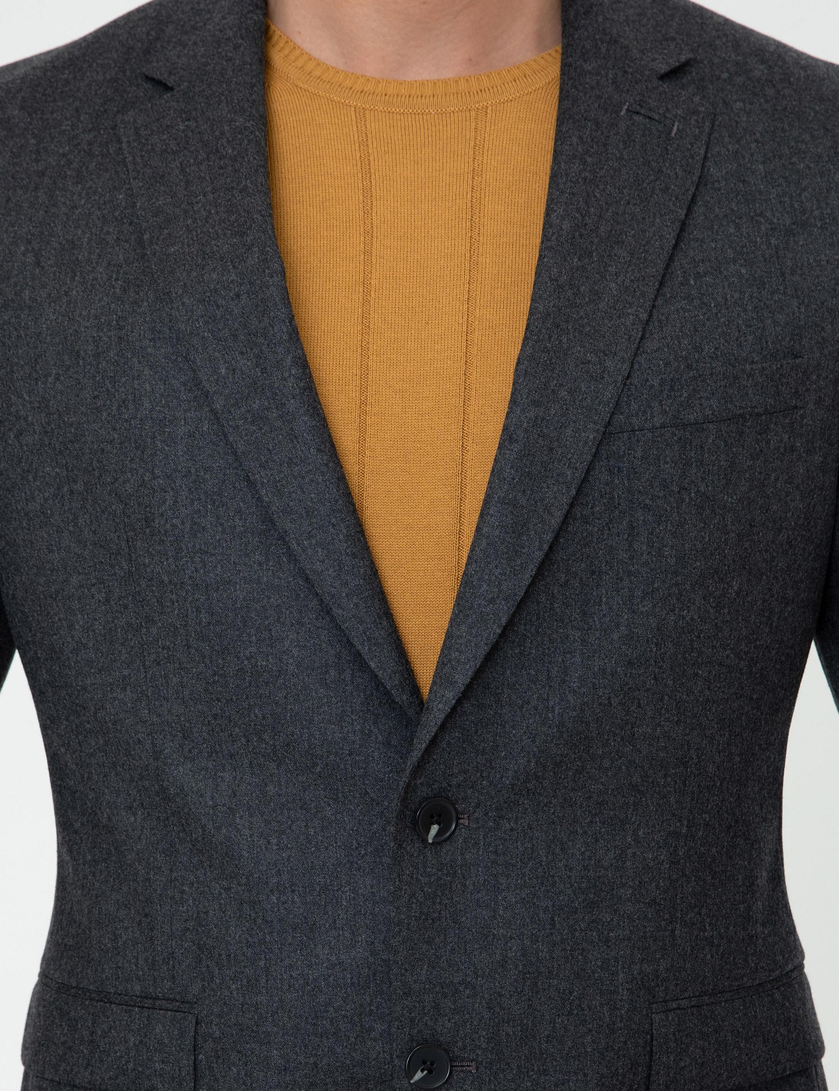 Antrasit Slim Fit Yün Ceket - 50242804011