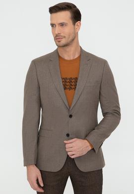 Camel Slim Fit Yün Ceket