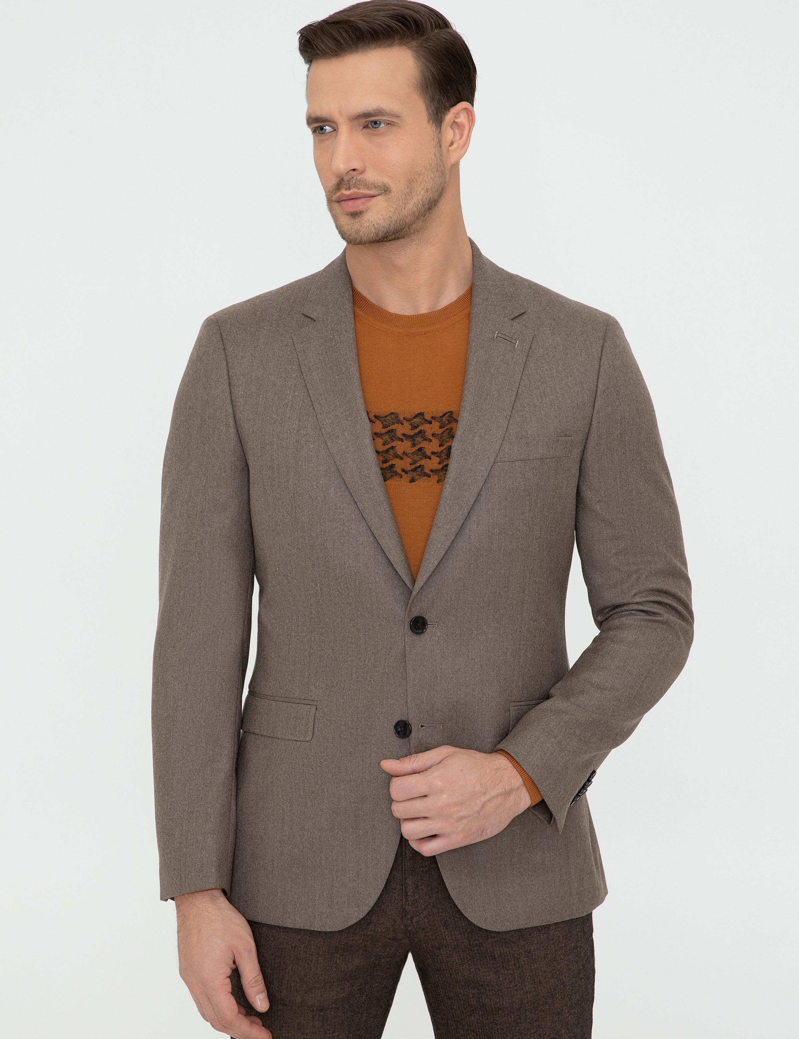 Camel Slim Fit Yün Ceket - 50242804212
