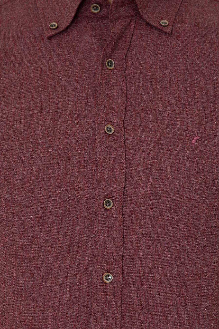 Bordo Slim Fit Uzun Kollu Gömlek - 50242869225