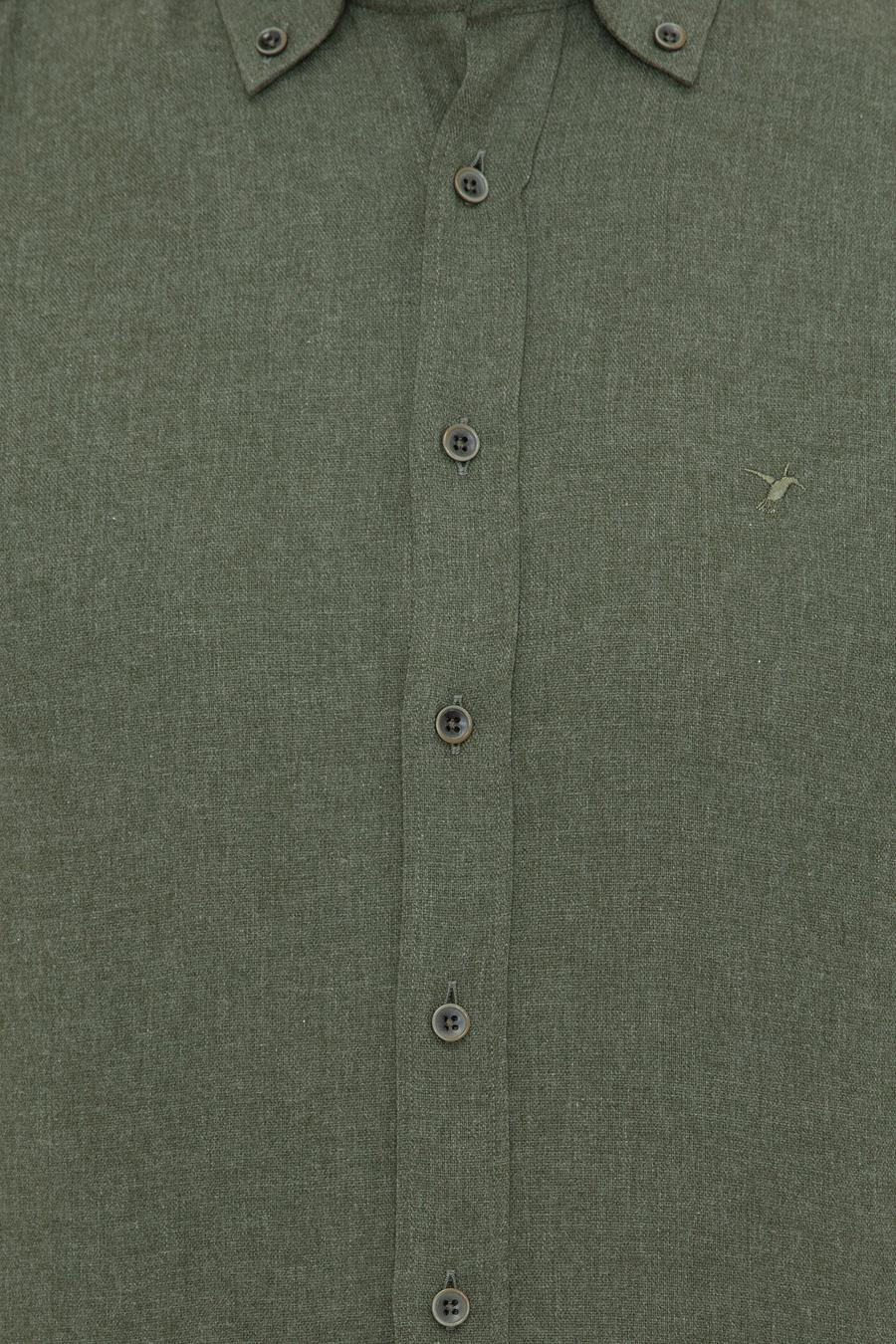Koyu Yeşil Slim Fit Uzun Kollu Gömlek - 50242869293