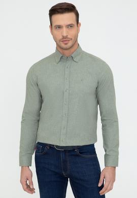 Açık Yeşil Slim Fit Uzun Kollu Gömlek