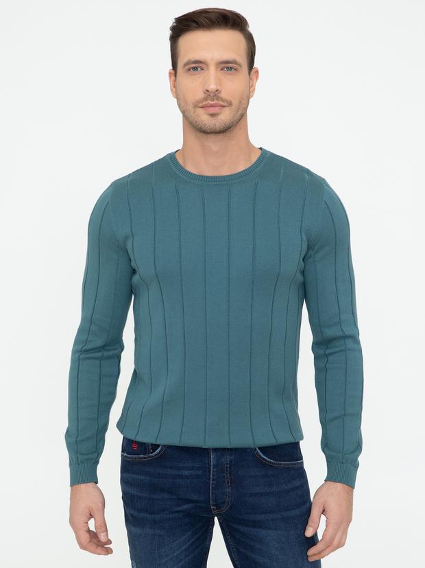 Sax Slim Fit Bisiklet Yaka Triko Kazak