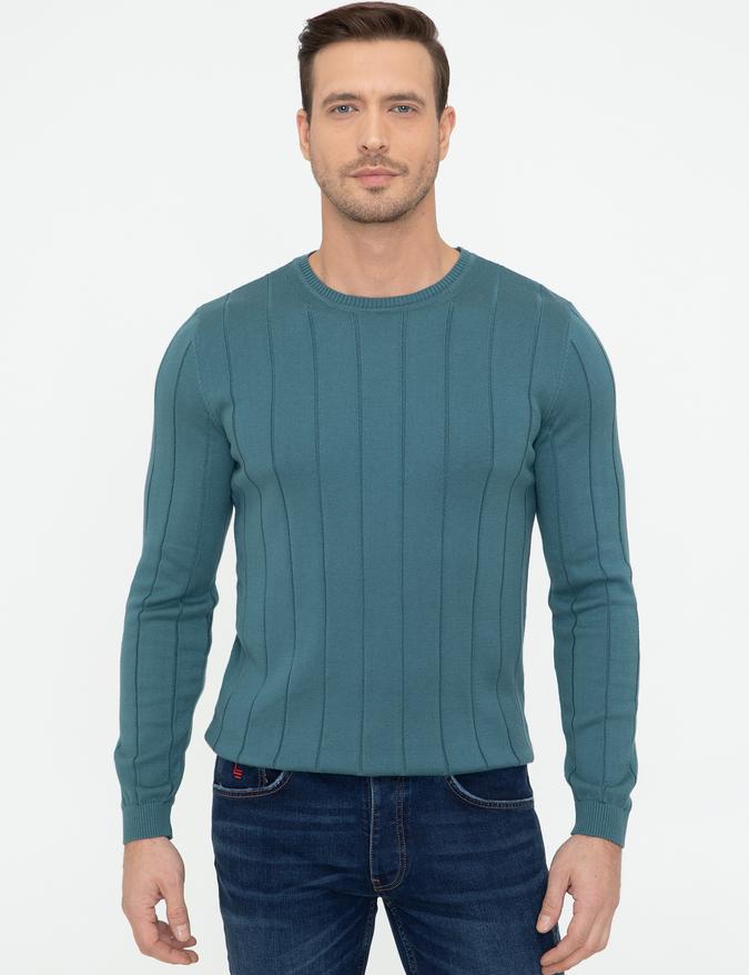 Sax Slim Fit Bisiklet Yaka Triko Kazak