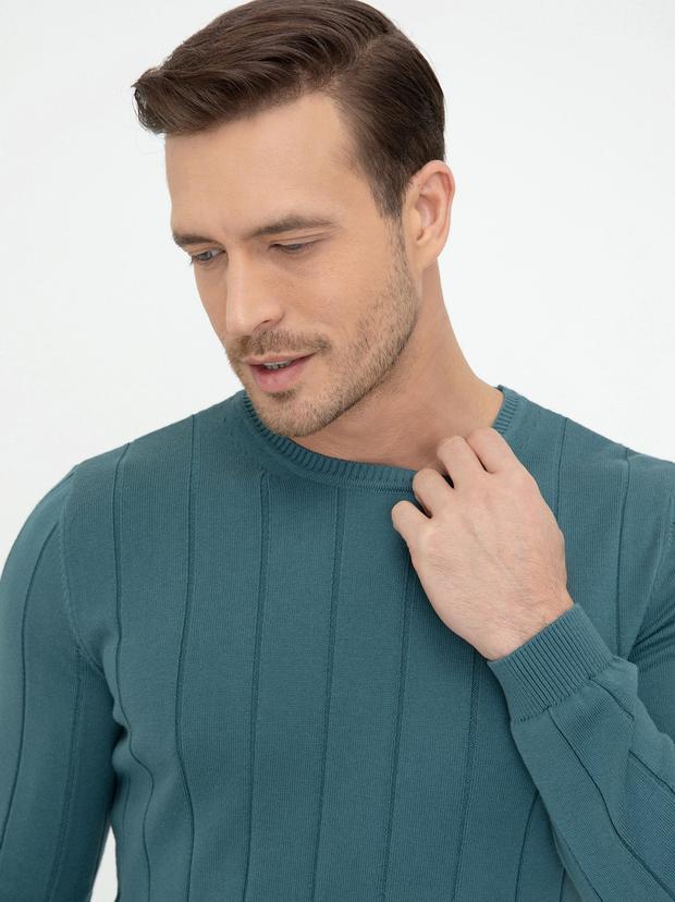 Sax Slim Fit Bisiklet Yaka Triko Kazak