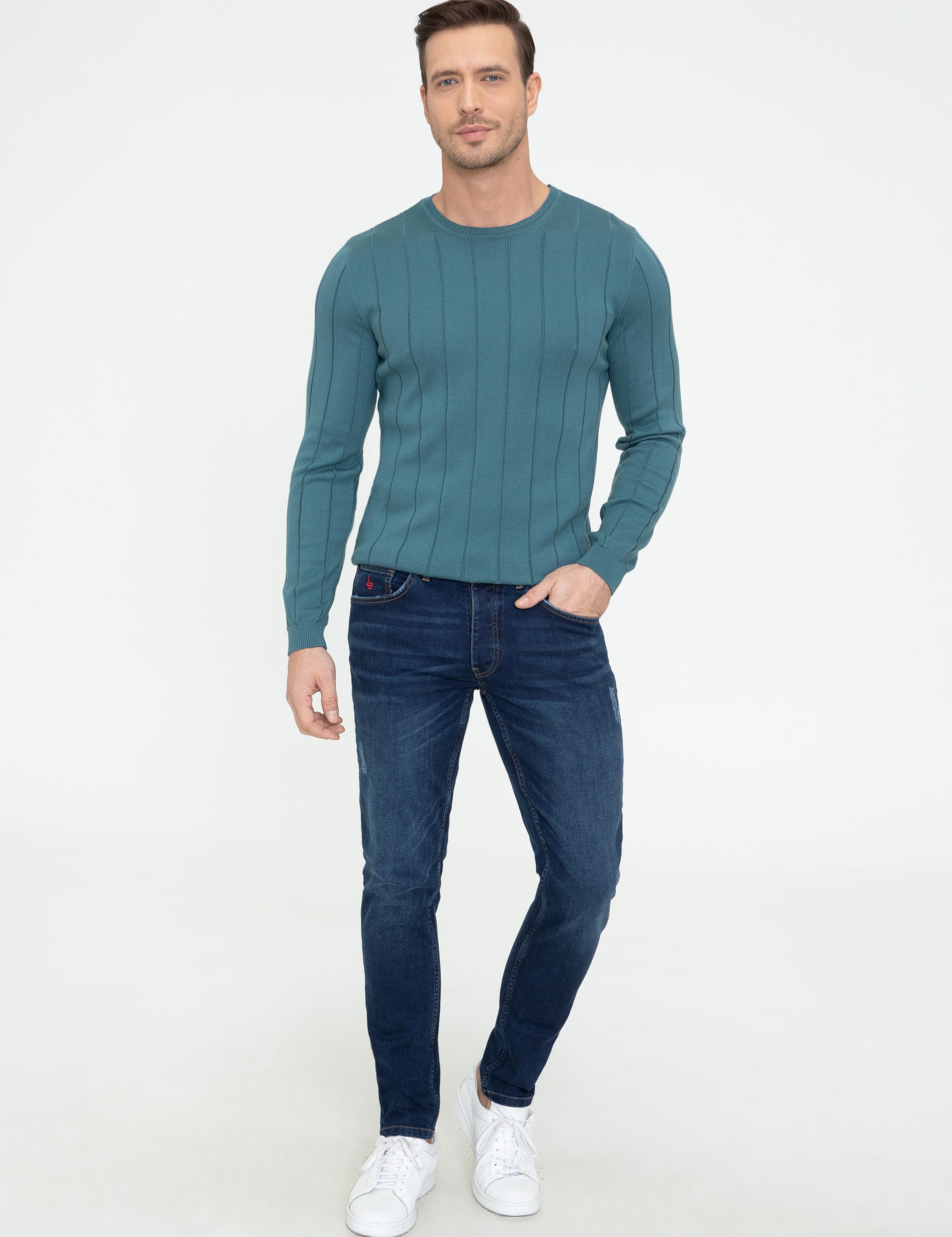 Sax Slim Fit Bisiklet Yaka Triko Kazak - 50240208056