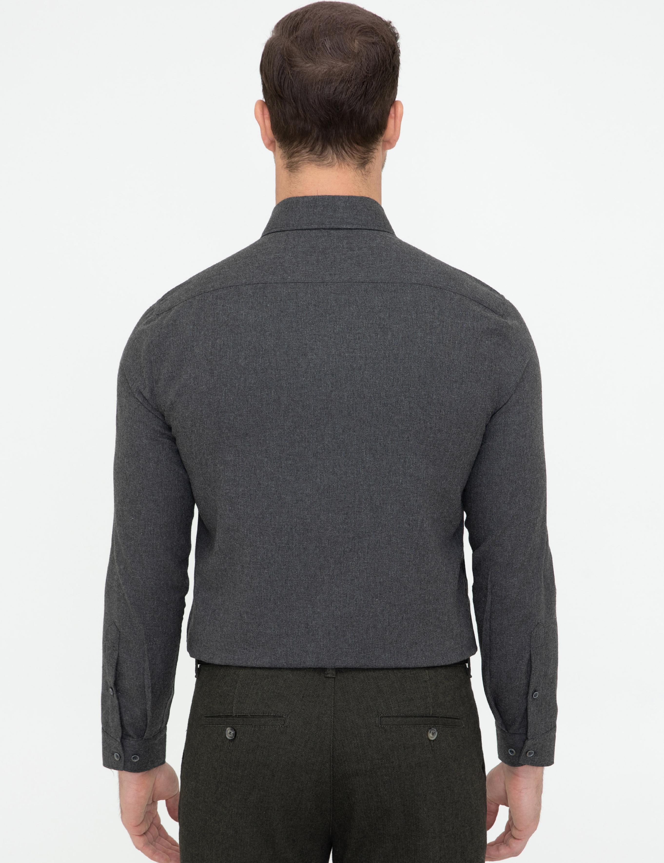 Siyah Slim Fit Uzun Kollu Gömlek - 50242869280