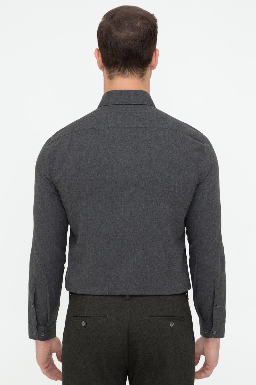 Siyah Slim Fit Uzun Kollu Gömlek - 50242869280