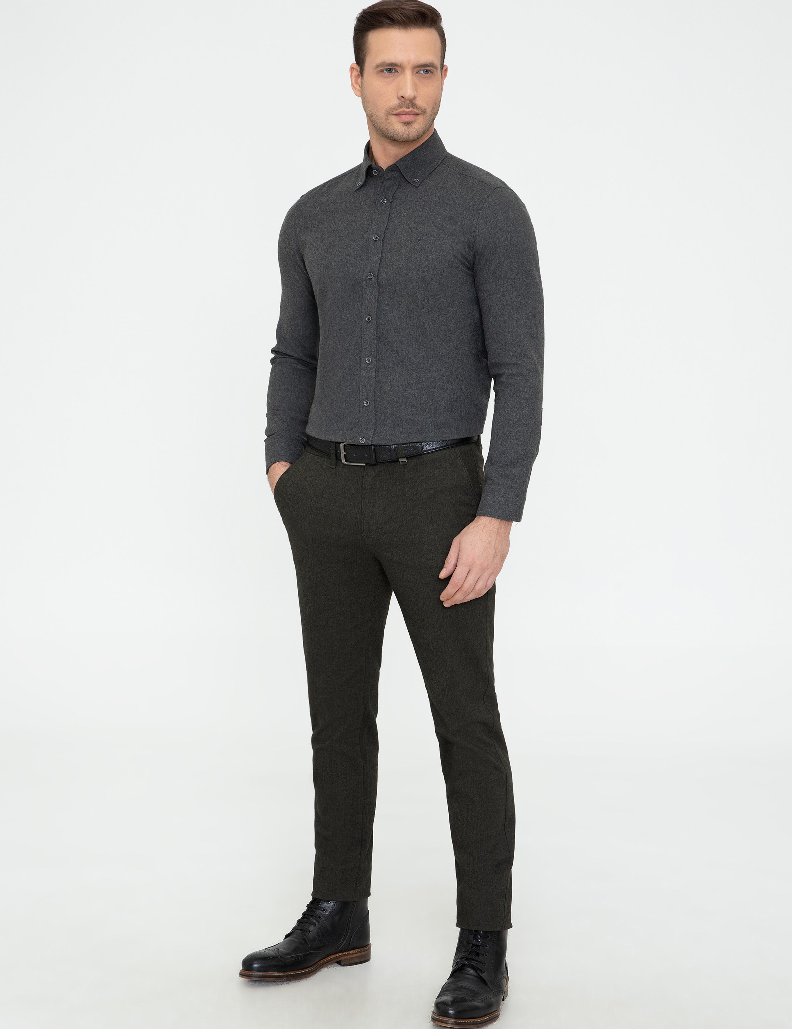 Siyah Slim Fit Uzun Kollu Gömlek - 50242869280