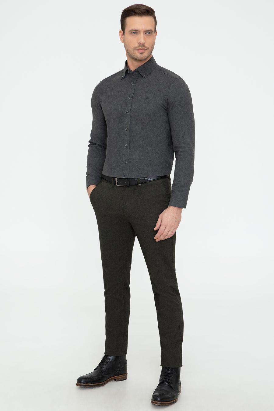 Siyah Slim Fit Uzun Kollu Gömlek - 50242869280