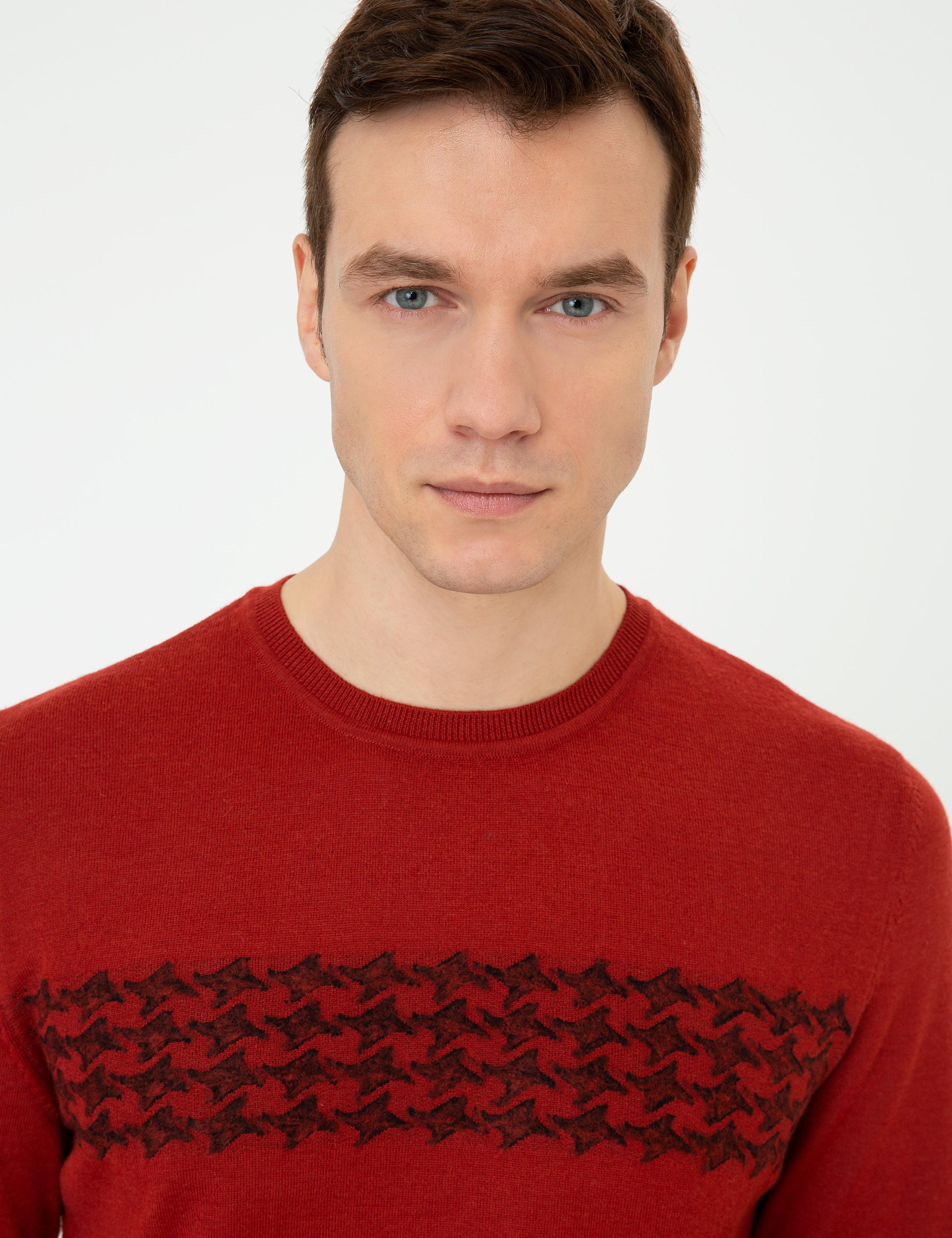 Kiremit Slim Fit Bisiklet Yaka Triko Kazak - 50241722018