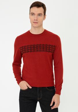 Kiremit Slim Fit Bisiklet Yaka Triko Kazak