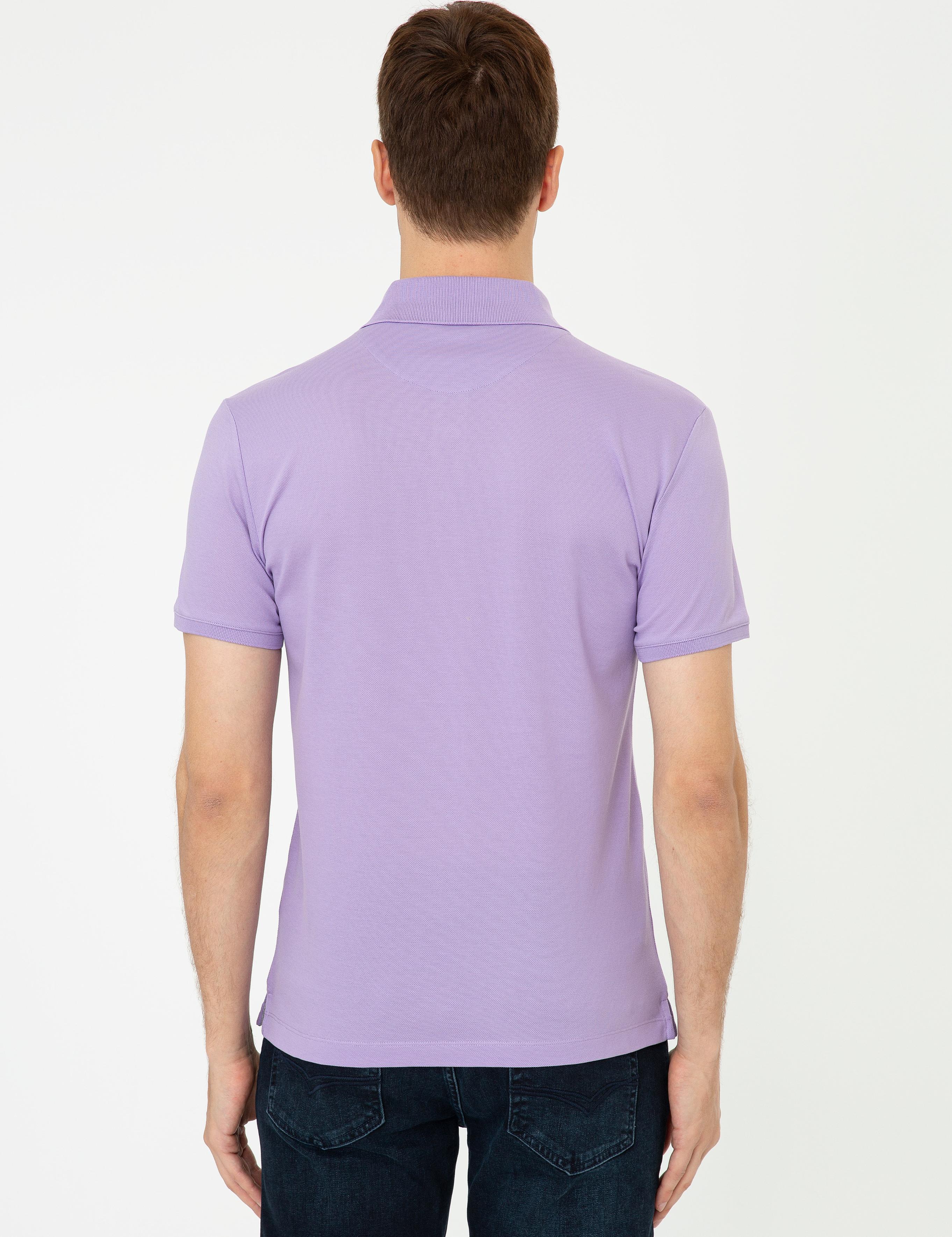 Lila Polo Yaka Slim Fit Basic Merserize T-shirt - 50250172051