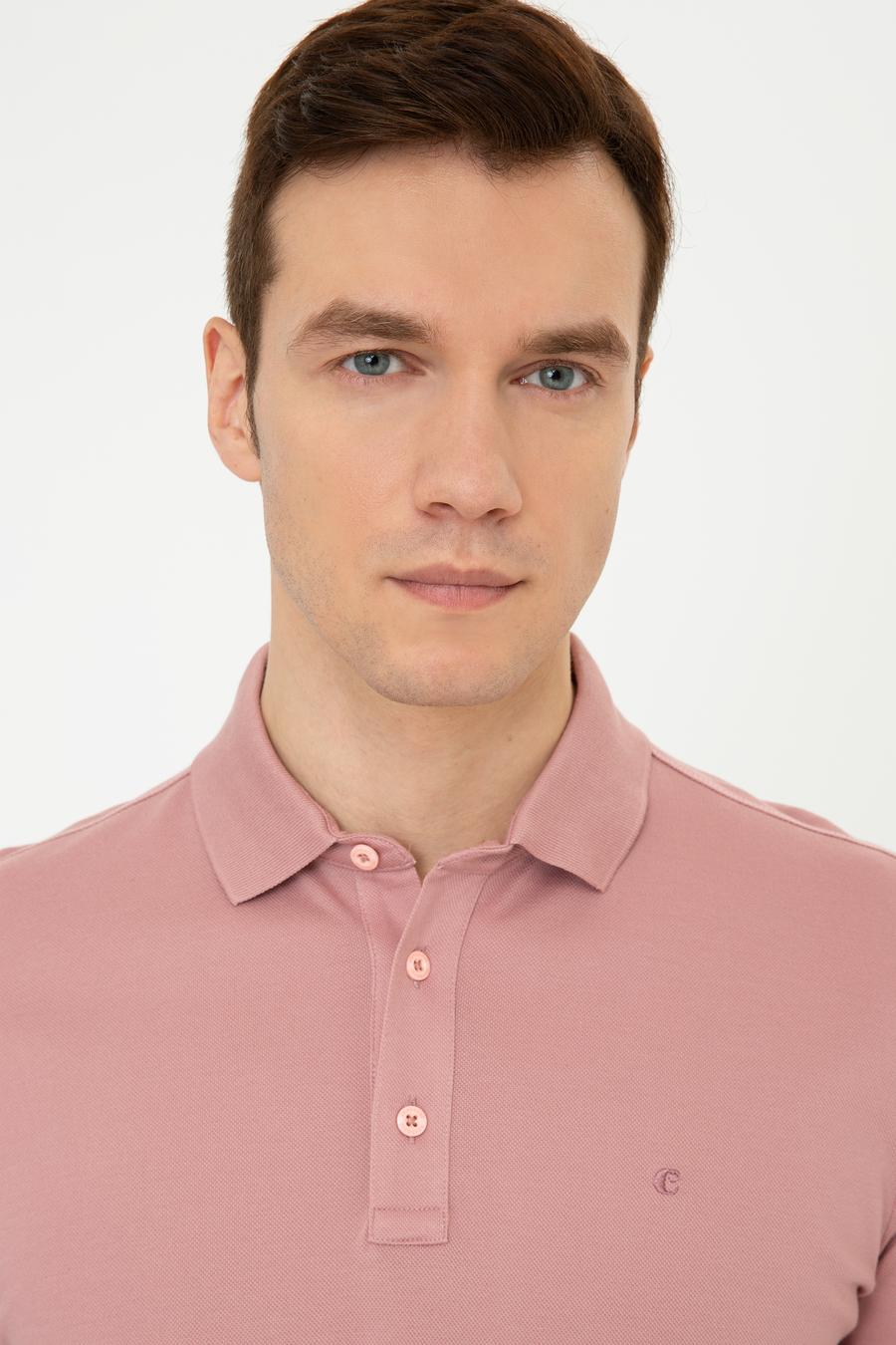 Pudra Polo Yaka Slim Fit Basic Merserize T-shirt - 50250172044