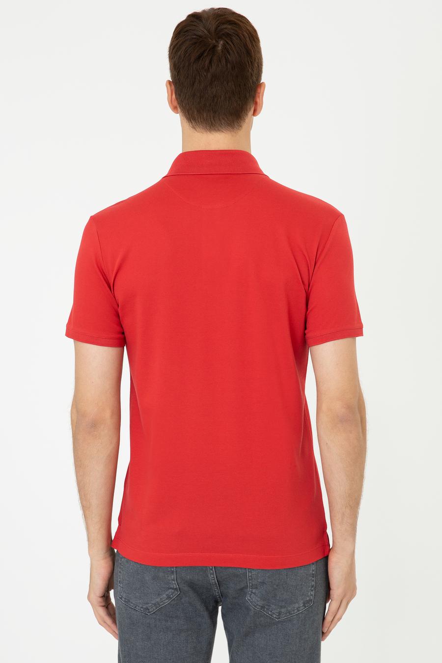 Nar Çiçeği Polo Yaka Slim Fit Basic Merserize T-shirt - 50250172061
