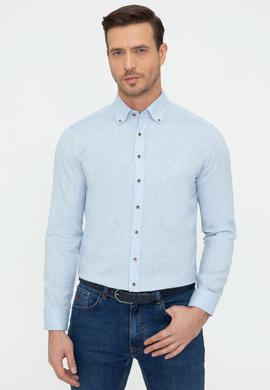 Açık Mavi Slim Fit Uzun Kollu Gömlek