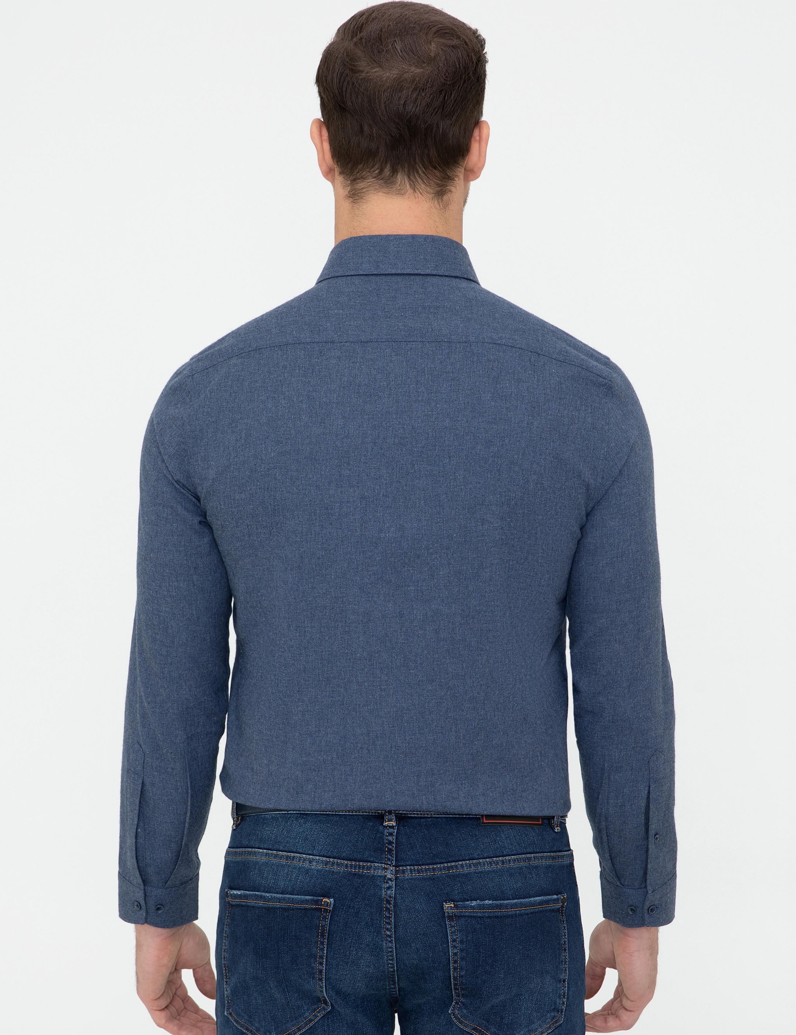 Koyu Mavi Slim Fit Gömlek - 50242869132