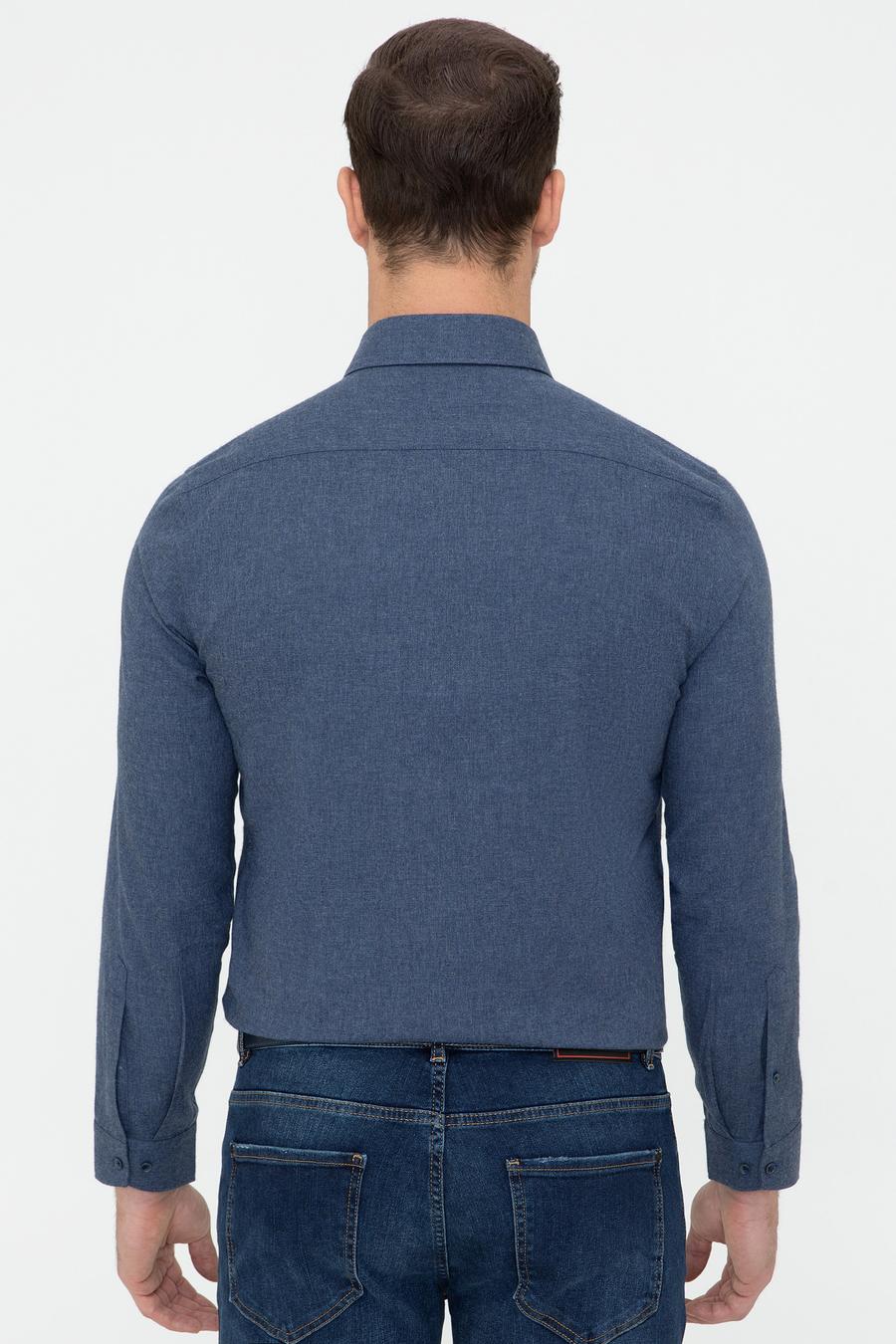 Koyu Mavi Slim Fit Gömlek - 50242869132