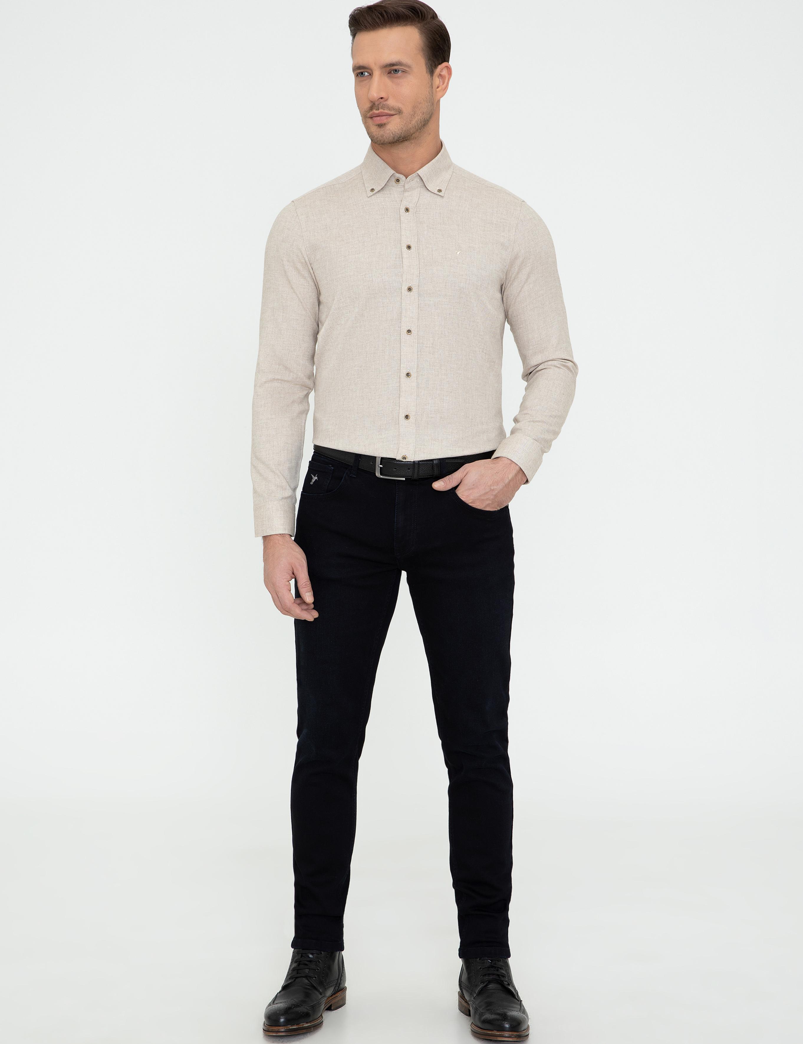 Bej Slim Fit Gömlek - 50242869145