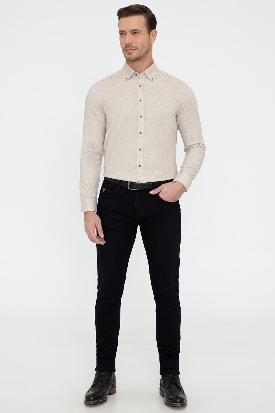 Bej Slim Fit Gömlek - 50242869145