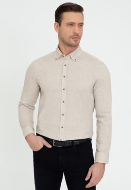 Bej Slim Fit Gömlek