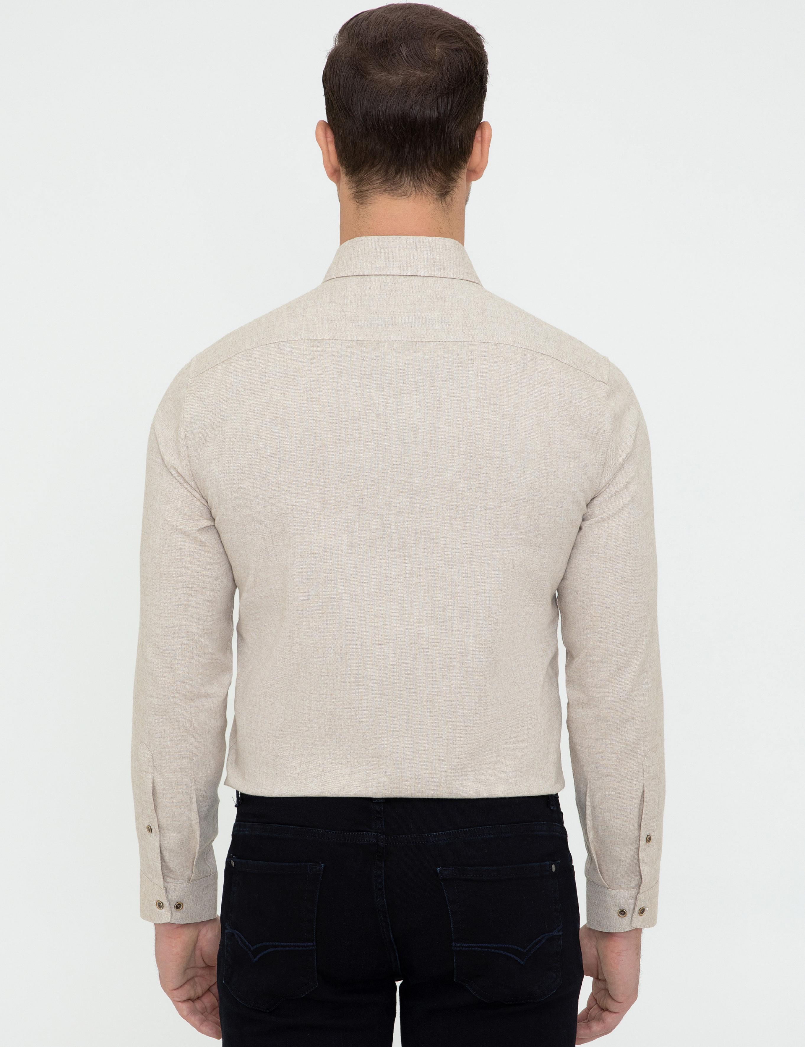 Bej Slim Fit Gömlek - 50242869145
