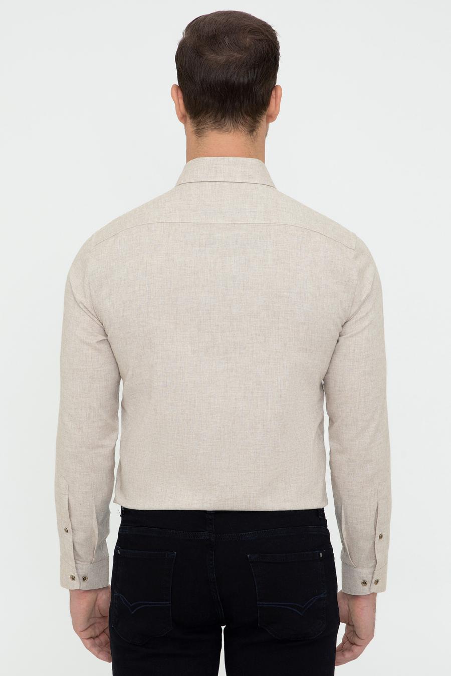Bej Slim Fit Gömlek - 50242869145