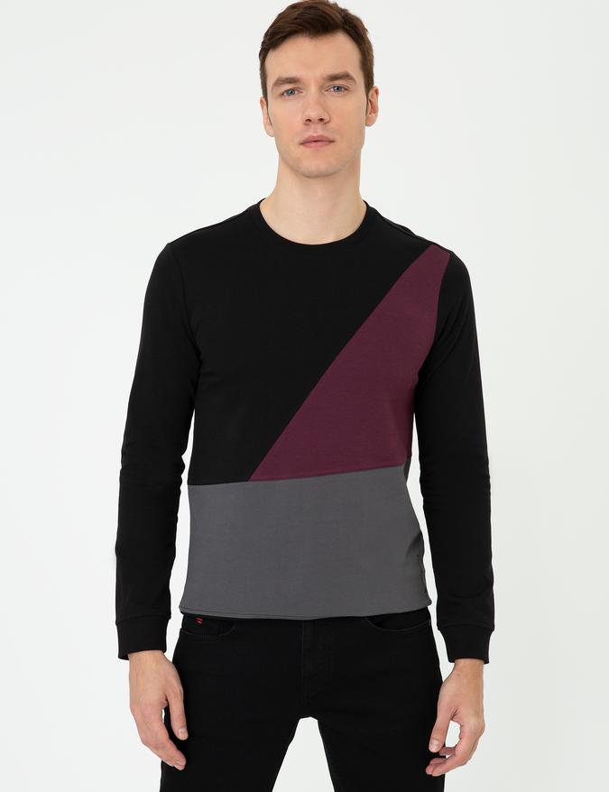 Siyah Slim Fit Sweatshirt