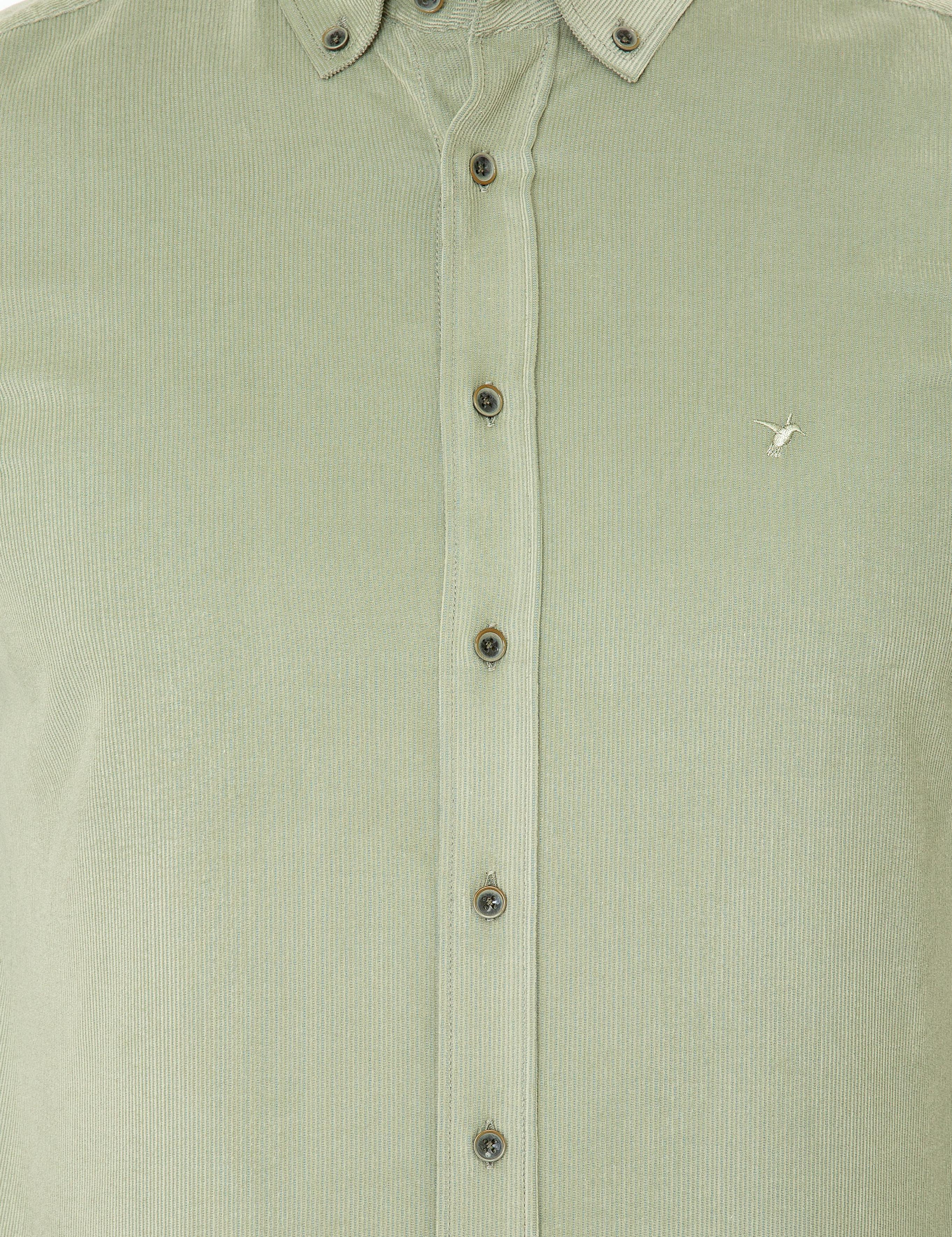 Su Yeşili Slim Fit Uzun Kollu Gömlek - 50245389084