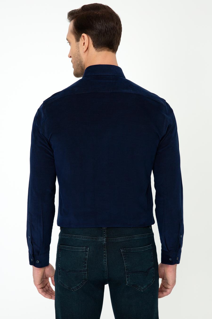 Lacivert Slim Fit Uzun Kollu Gömlek - 50245389016