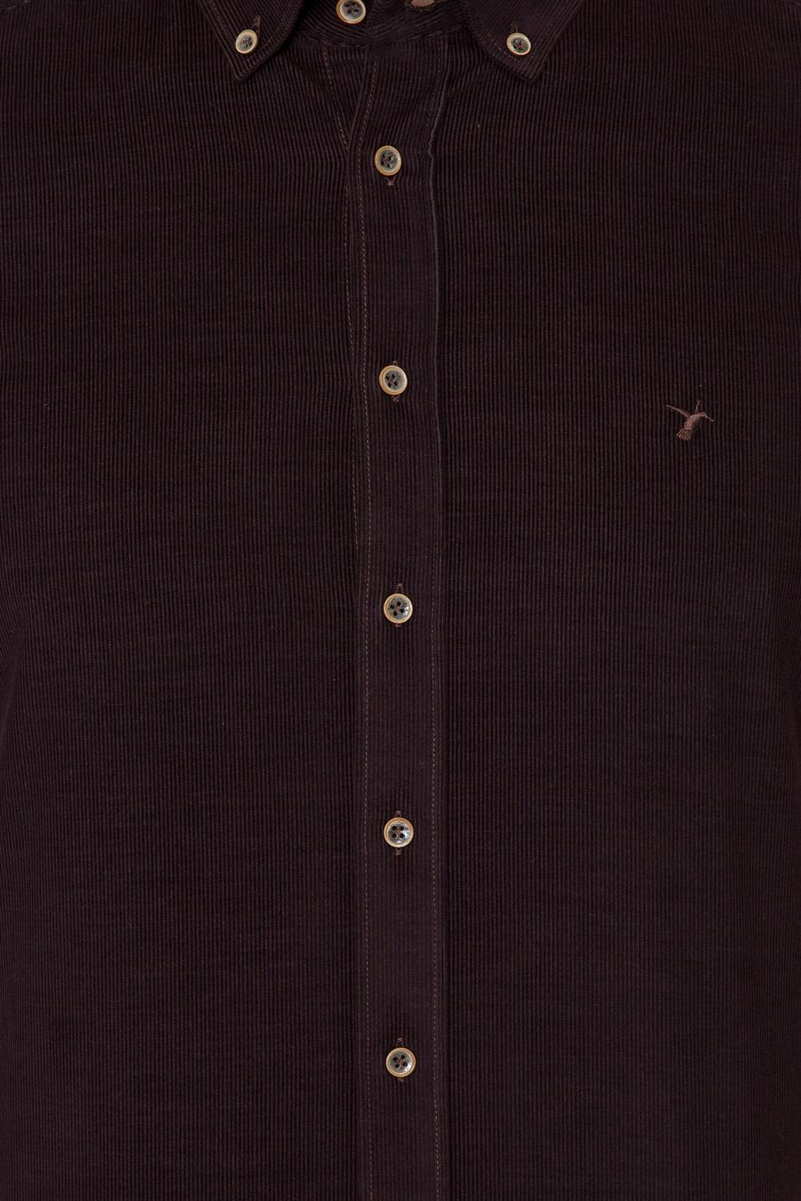 Kahverengi Slim Fit Uzun Kollu Gömlek - 50245389025