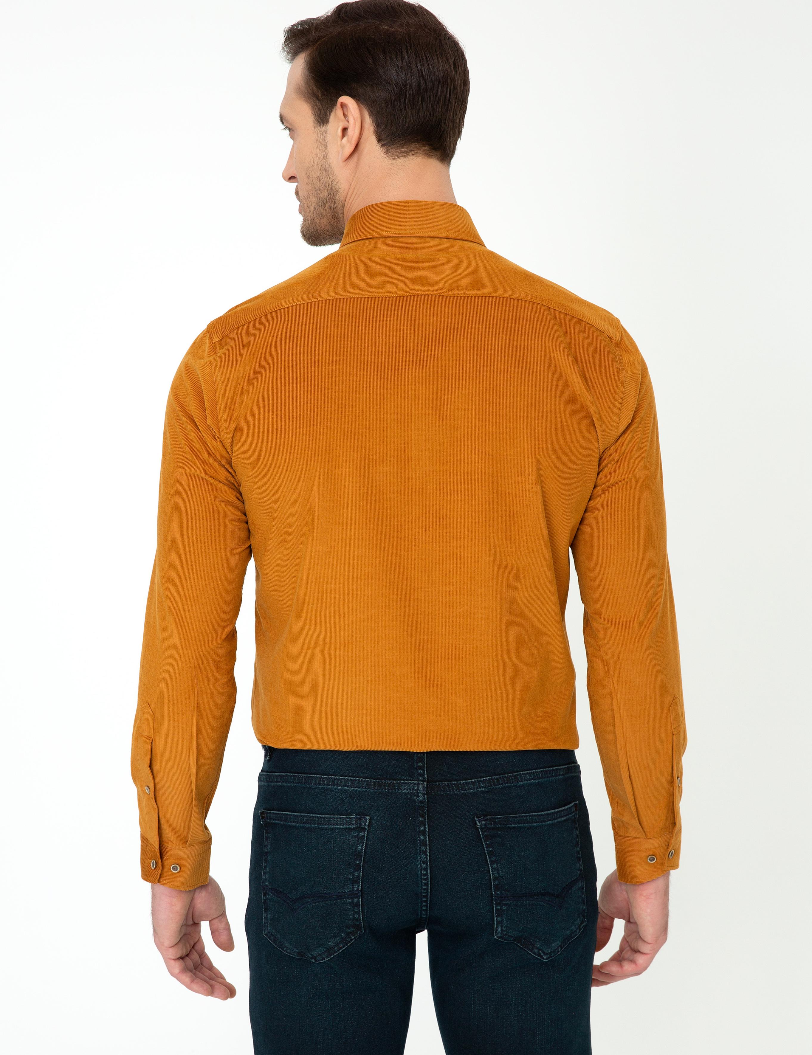 Camel Slim Fit Uzun Kollu Gömlek - 50245389058