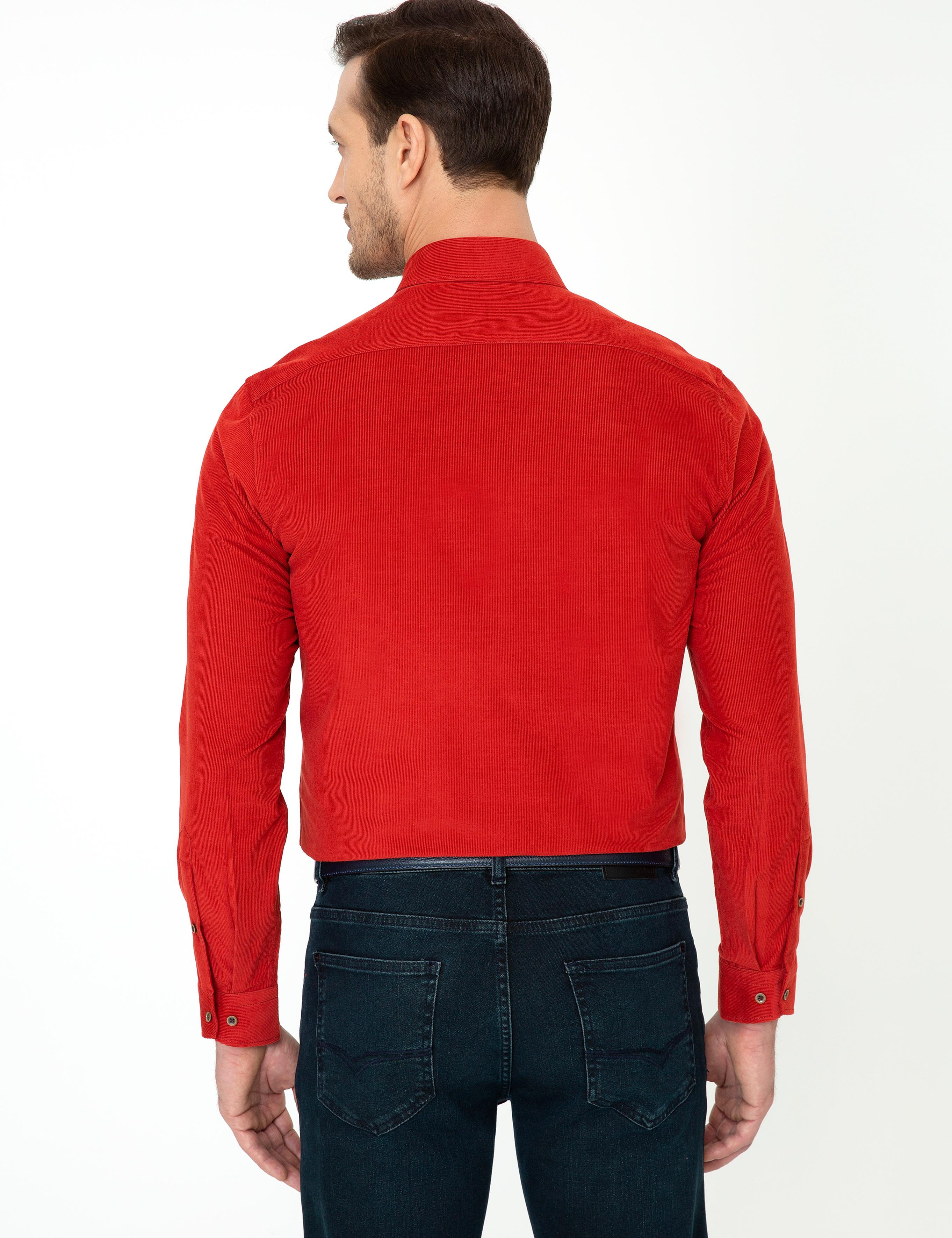 Kiremit Slim Fit Uzun Kollu Gömlek - 50245389069