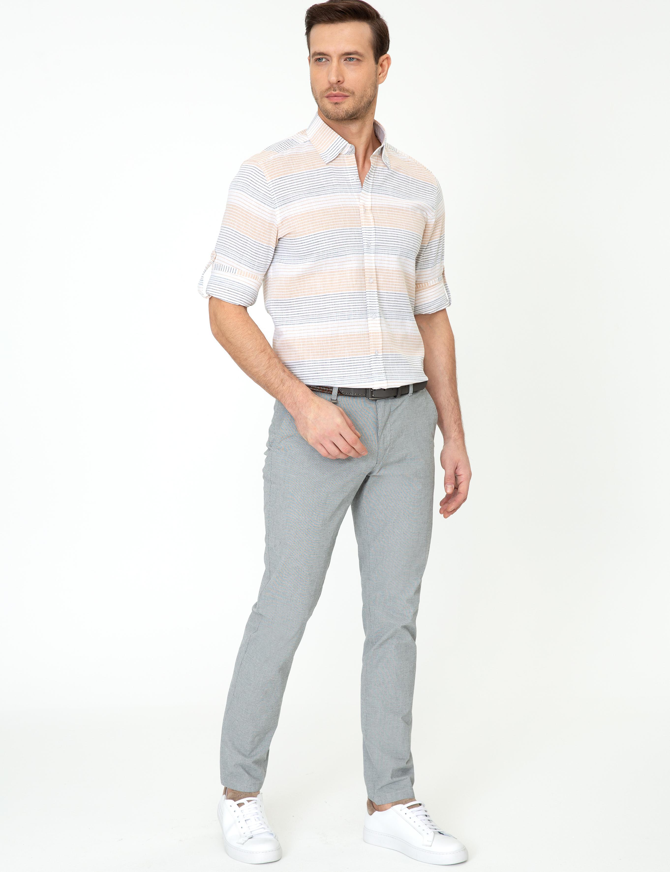 Siyah Slim Fit Kanvas Pantolon - 50248788008