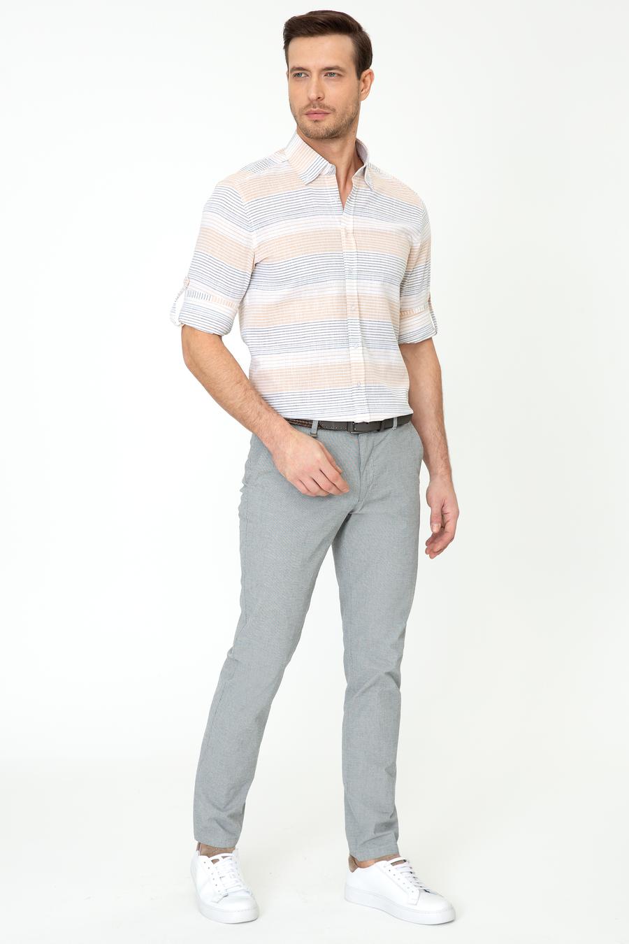 Siyah Slim Fit Kanvas Pantolon - 50248788008