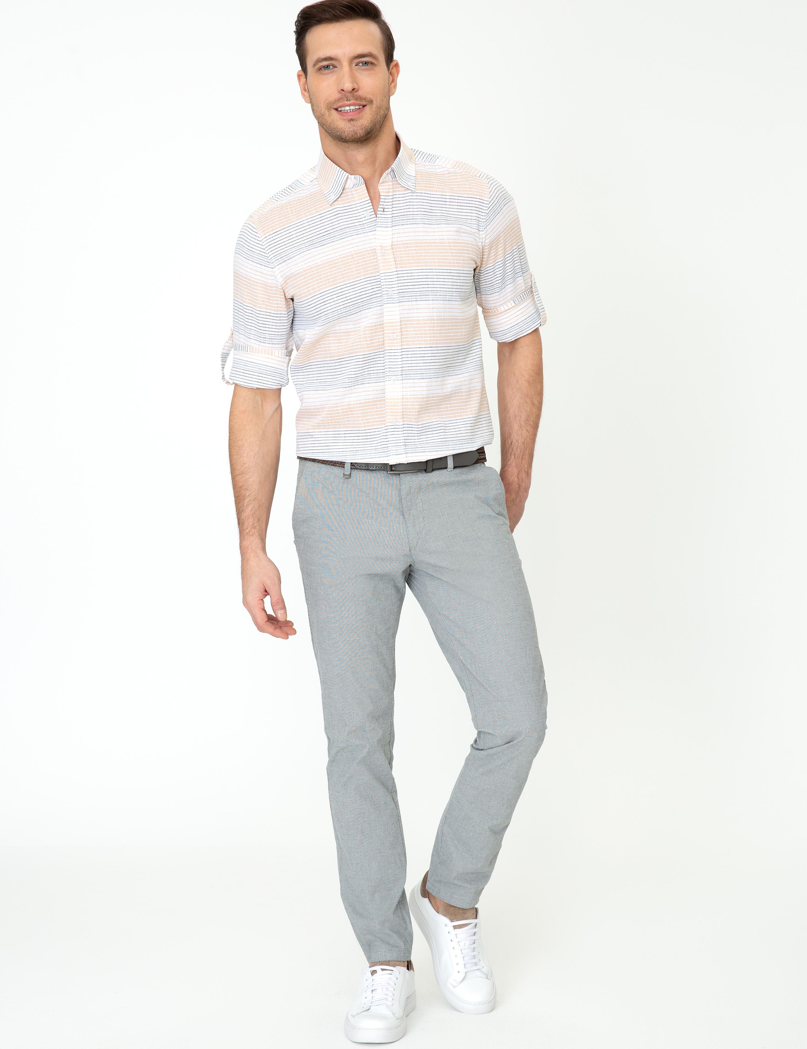 Siyah Slim Fit Kanvas Pantolon - 50248788008