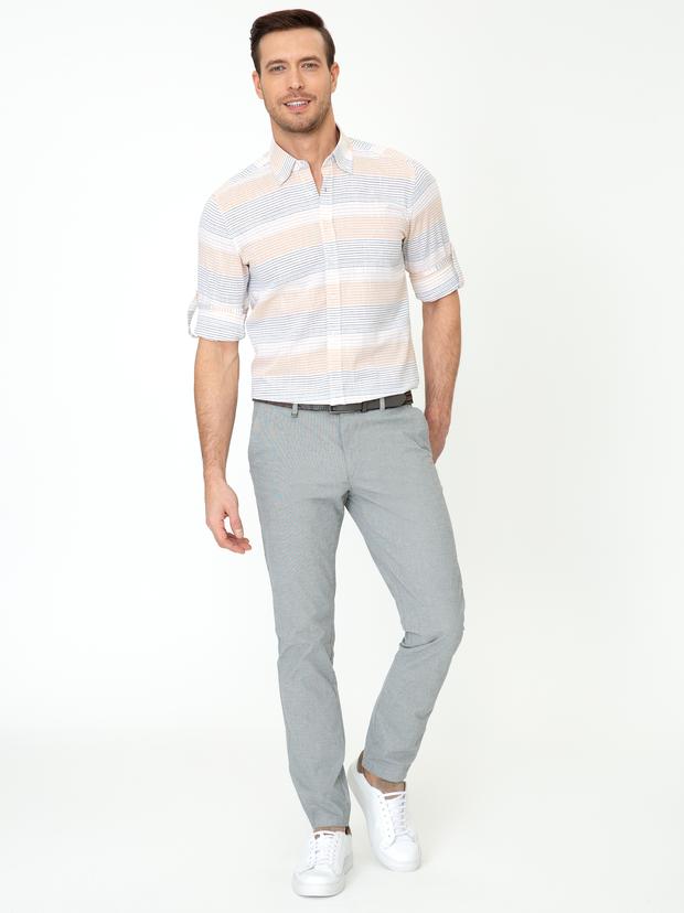 Siyah Slim Fit Kanvas Pantolon
