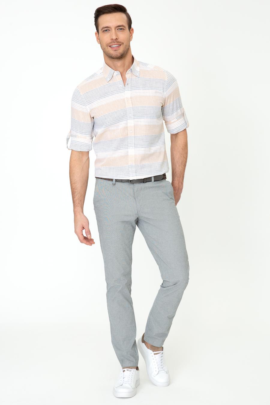 Siyah Slim Fit Kanvas Pantolon - 50248788008