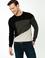 Siyah Slim Fit Bisiklet Yaka Triko Kazak