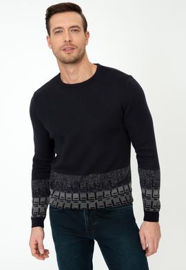 Lacivert Regular Fit Bisiklet Yaka Triko Kazak