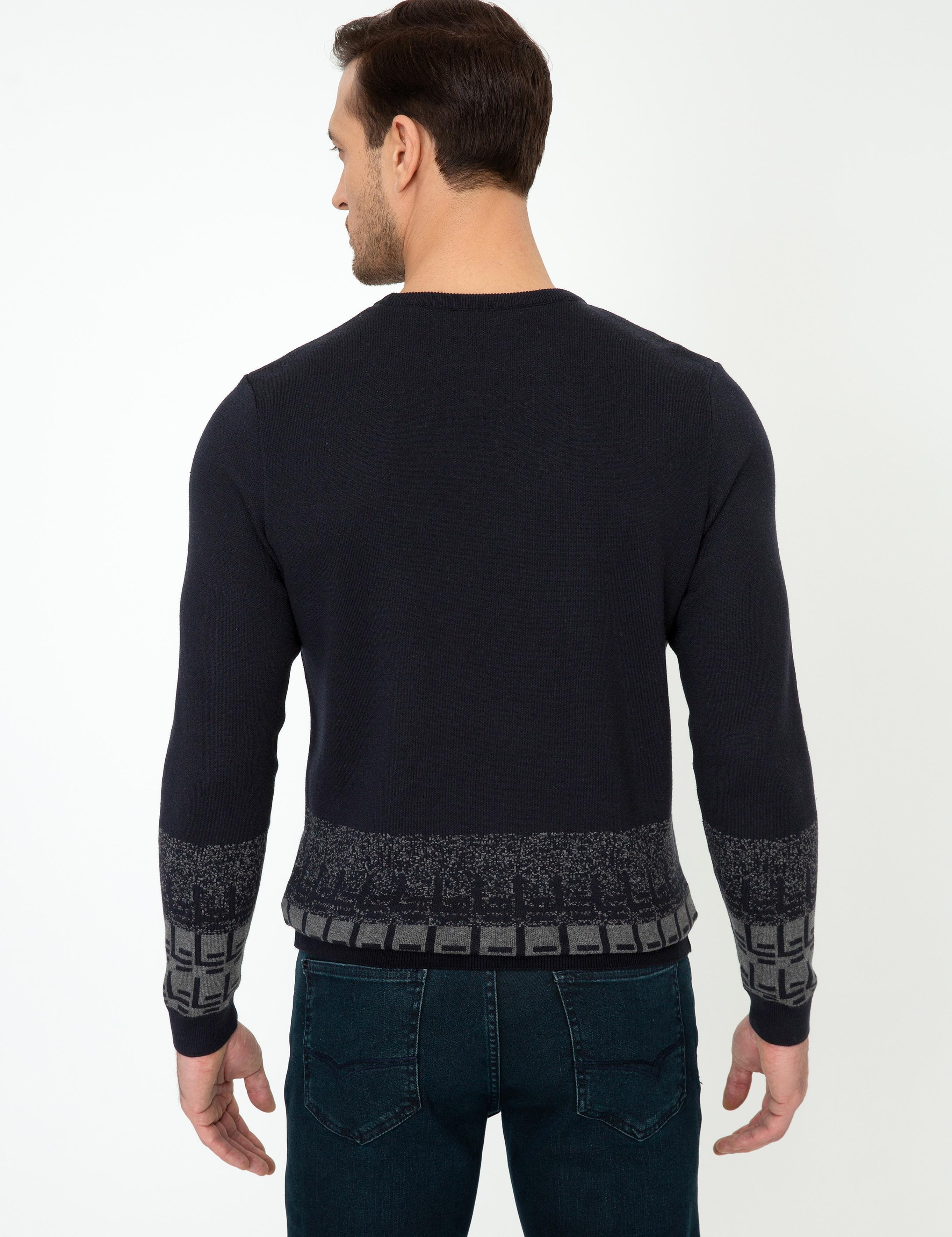 Lacivert Regular Fit Bisiklet Yaka Triko Kazak - 50240209043