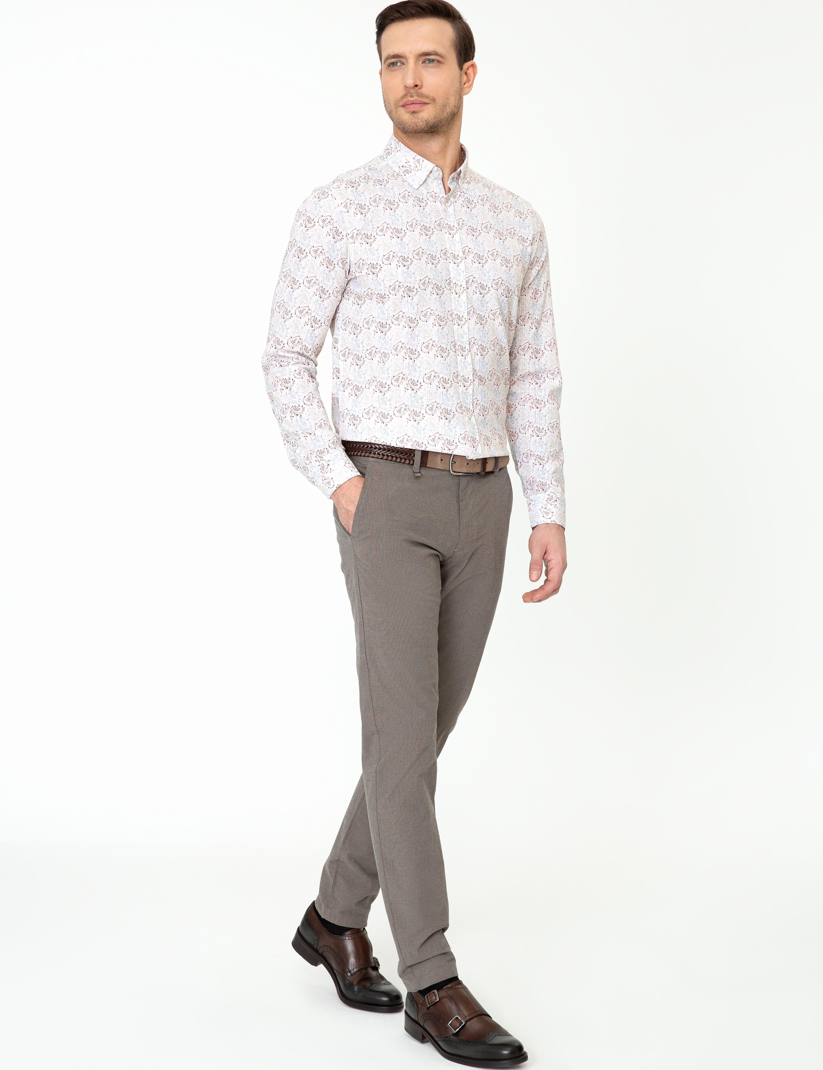 Kahverengi Slim Fit Kanvas Pantolon - 50248788118
