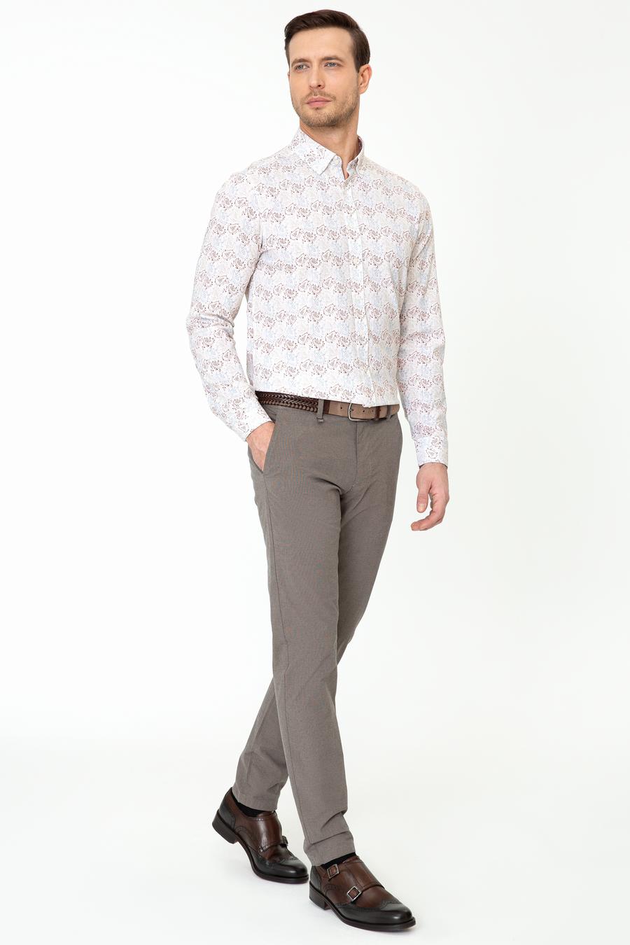 Kahverengi Slim Fit Kanvas Pantolon - 50248788118