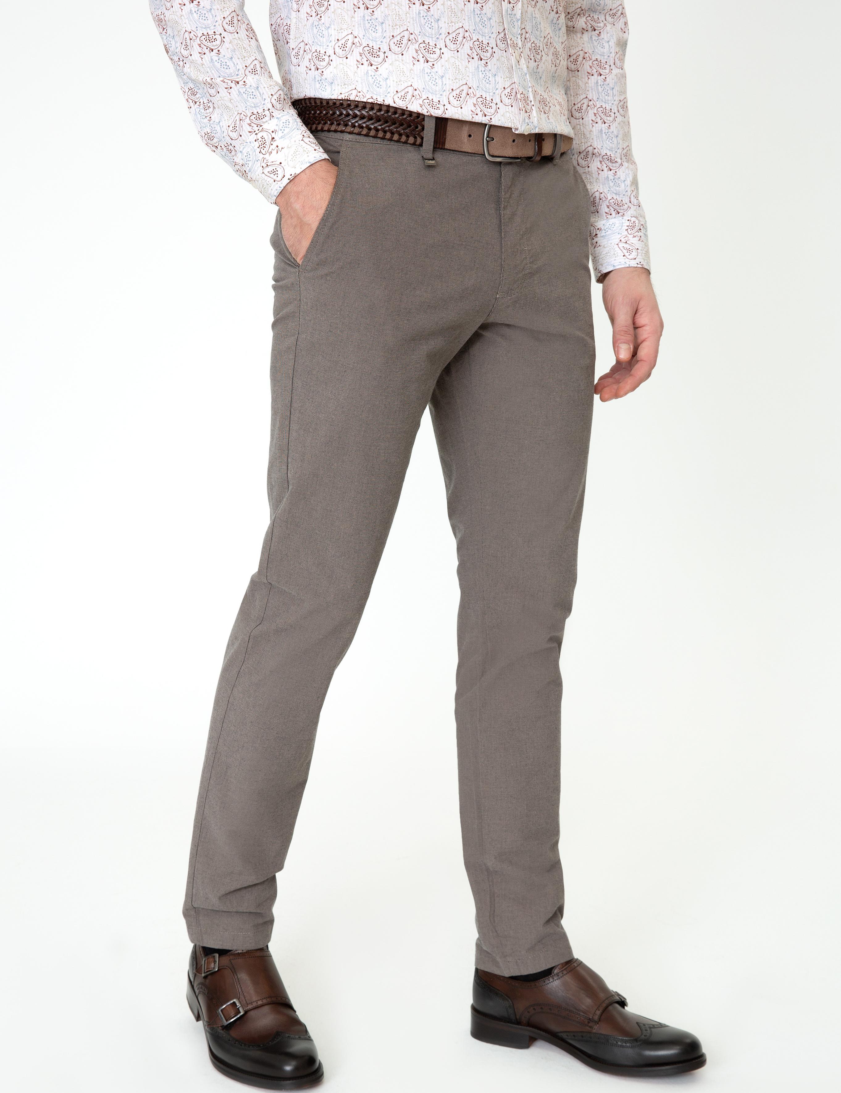 Kahverengi Slim Fit Kanvas Pantolon - 50248788118
