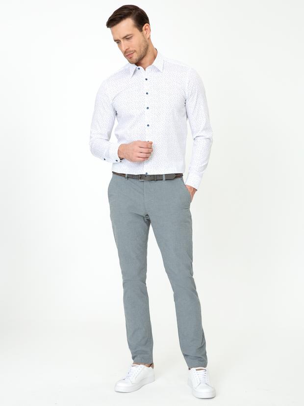 İndigo Slim Fit Kanvas Pantolon